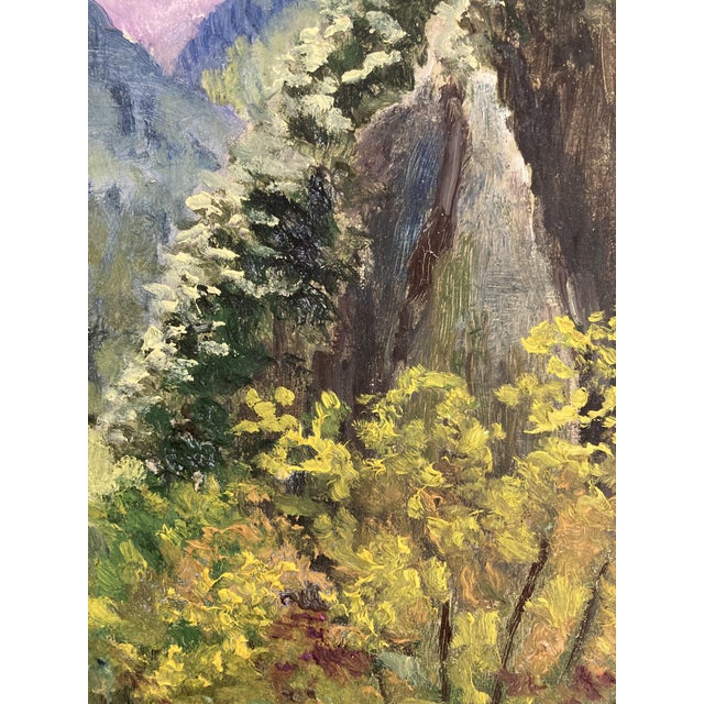 Henry d'Avesnes, Landscape with the Mauve Mountains, Oil on Cardboard, 1950s For Sale - Image 9 of 17