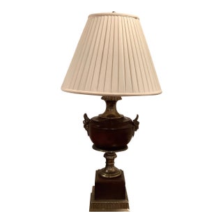 1980s Oak Lamp With Brass Details For Sale