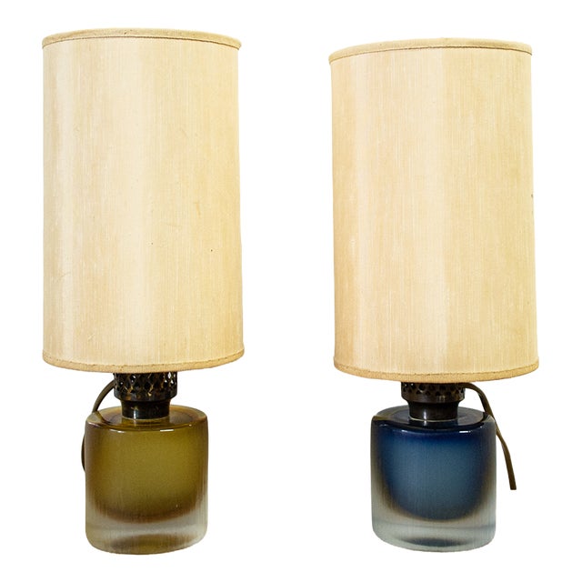 Inciso Table Lamp in Murano Glass by Paolo Venini, 1960s, Set of 2 For Sale