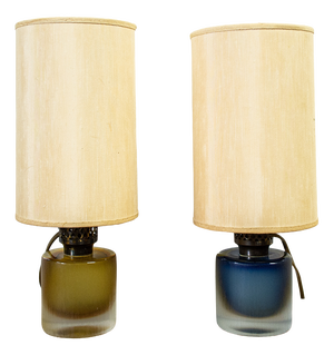 Inciso Table Lamp in Murano Glass by Paolo Venini, 1960s, Set of 2
