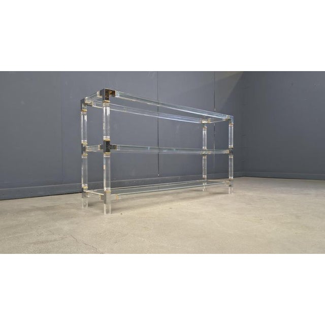 Chrome and Acrylc Glass Console Table, 1970s For Sale - Image 6 of 14