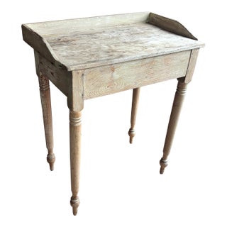 Antique Rustic Pine Work Table For Sale