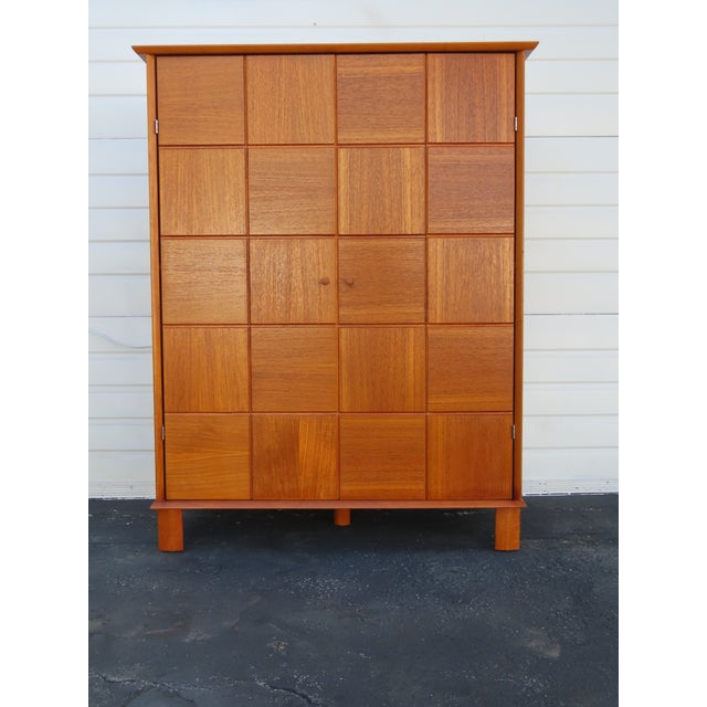 Mid Century Modern Teak Hidden Office Armoire Workstation Cabinet 6671 For Sale - Image 16 of 18