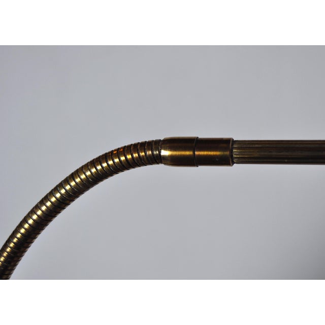 1960s Scandinavian Modern Brass Wall Lamp with Adjustable Arm, 1950s For Sale - Image 5 of 10