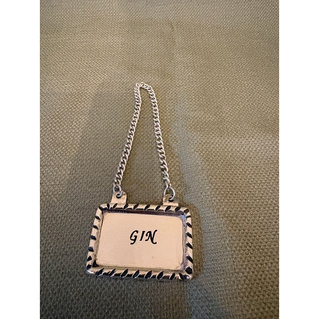 Chrome Gin Decanter Label, 20th Century