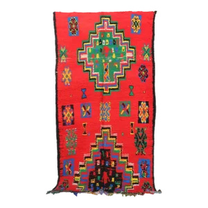 1980's Moroccan Handwoven Boujad Rug - 10.8 X 5.8 Ft