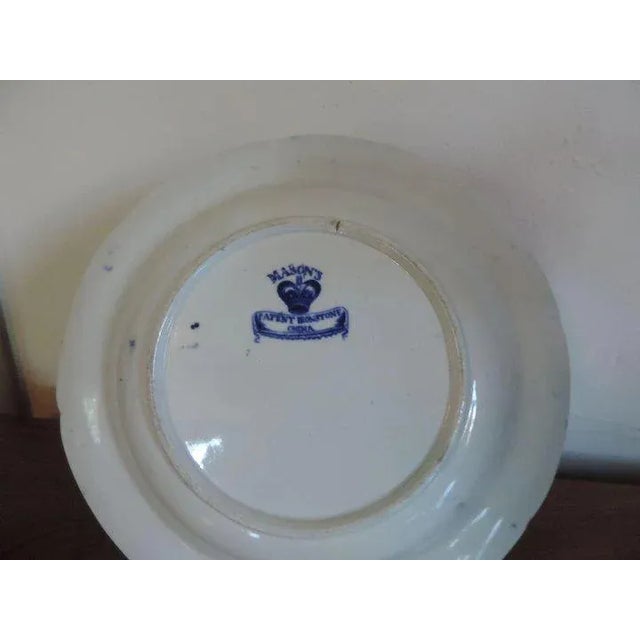 Blue 19th Century Chinese Mason's Patent Ironstone Blue & White Canton Pattern Soup Bowls - A Pair For Sale - Image 8 of 9