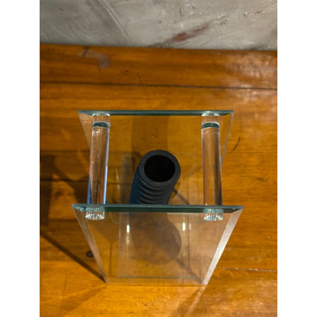 Glass Postmodern Sculptural Glass Vase in Glass and Black Rubber, Italy, 1970s-1980s For Sale - Image 7 of 18