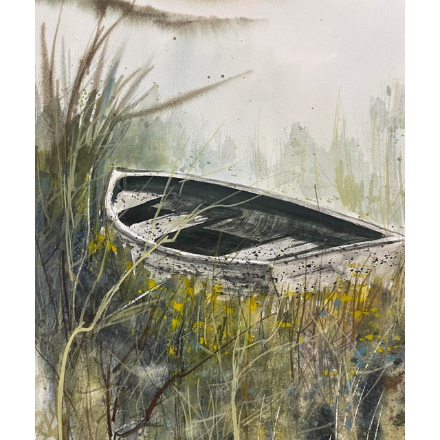 Betty Zoe Miller (1930-2005) "Winter Wait" mixed media on artist board, signed lower right, titled on the back. A long...