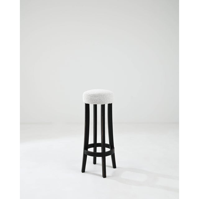 Antique White 20th Century French Upholstered Bar Stool For Sale - Image 8 of 18