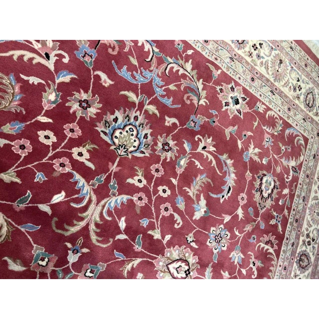 Fine Hand Knotted Persian Kashan Rug For Sale - Image 4 of 13