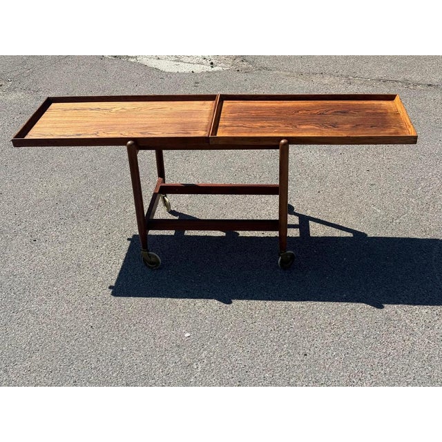 Vintage Danish Extendable Bar Cart by Poul Hundevad, 1960s For Sale - Image 15 of 16
