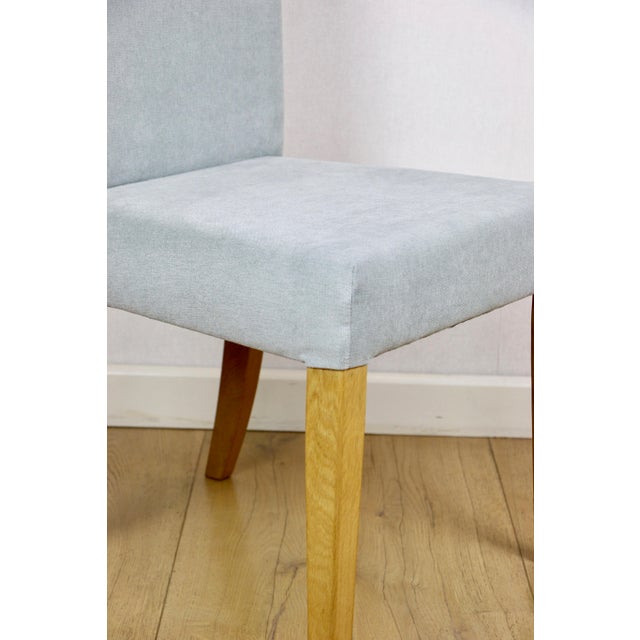 Celadon Blue Upholstered Oak Chairs from Ikea, 1970s, Set of 2 For Sale - Image 12 of 13