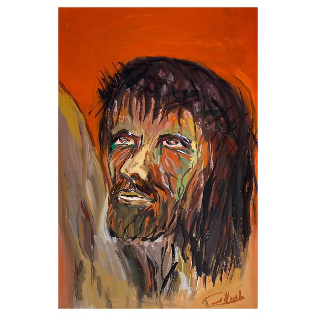 Gilbert Pauli, Christus, Gouache on Paper, 1990 For Sale