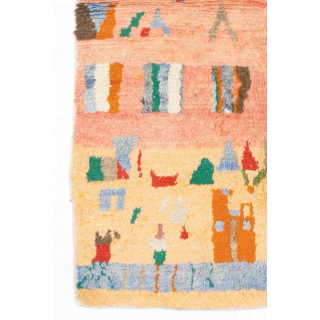 Mid 20th Century Mid Century Moroccan Rug 4'1" X 5’10" For Sale - Image 5 of 6