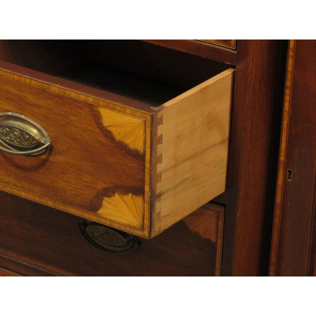 Mid 20th Century Edwardian Inlaid Breakfront For Sale - Image 9 of 13