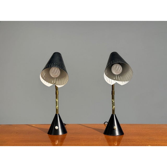 Metal Falkenbergs Belysning, Table Lamps, Metal, Brass, Sweden, 1950s For Sale - Image 7 of 11