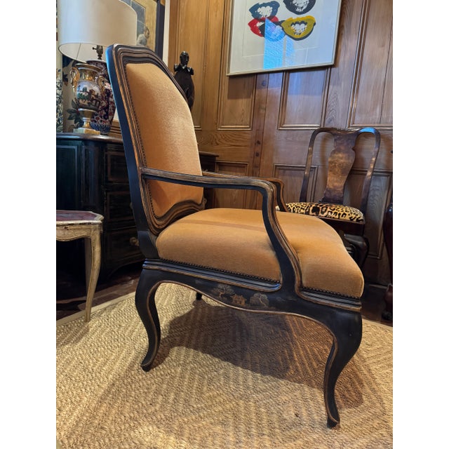 Nancy Corzine Ebonized Louis XV Armchair For Sale In Baton Rouge - Image 6 of 7