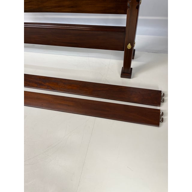 Vintage Henkel Harris Mahogany Queen Size Pencil Post Bed - Style 170, Finish 29 For Sale - Image 12 of 13