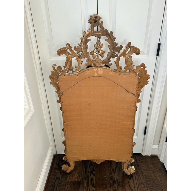 Gold 19th Century Italian Giltwood and Polychrome Mirror For Sale - Image 8 of 12