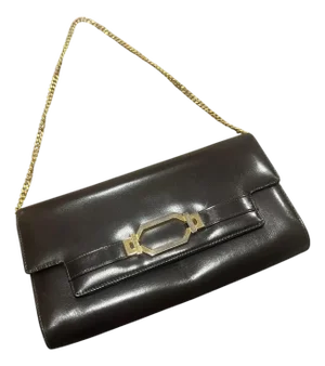 1970s Brown Leather Italian Clutch Bag