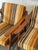 Solid Teak Lounge Armchairs in Style of Folke Ohlsson Set of 3 Striped Upholstery Danish Mid-Century Modern 1960s For Sale - Image 11 of 12