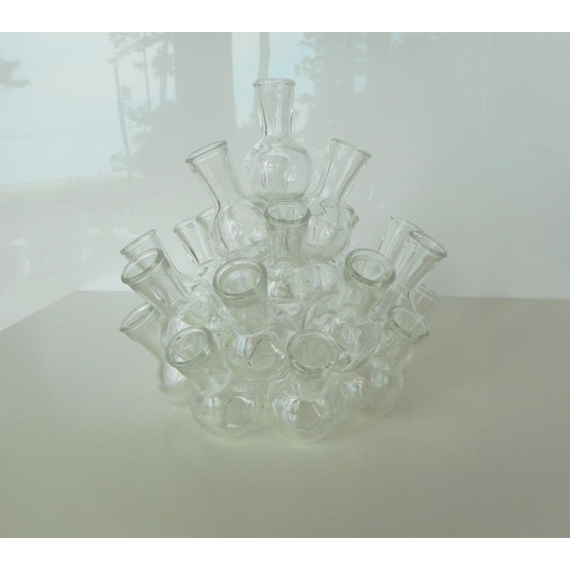 Vintage Glass Stacked Cluster Bud Vases A Pair Chairish