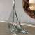 Mid-Century Modern Pair of Pilgrim Glass Hand Blown Sailboats in Two Sizes- Pair For Sale - Image 9 of 13