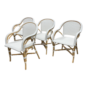 Serena & Lily Riviera Rattan Armchair, Set of Four