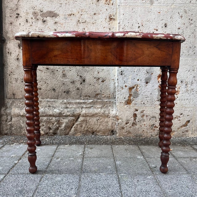 Louis XV Console in Marble and Walnut, France, 18th Century For Sale - Image 5 of 18