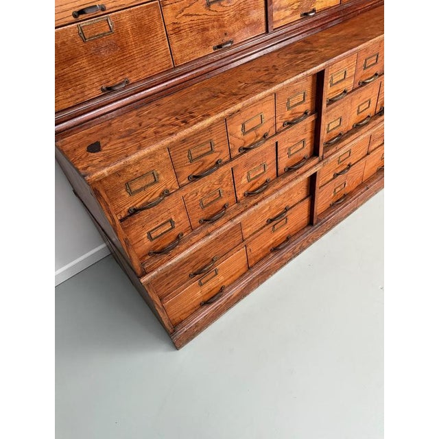 Large Antique American Oak Apothecary Cabinet, 1900s For Sale - Image 10 of 18