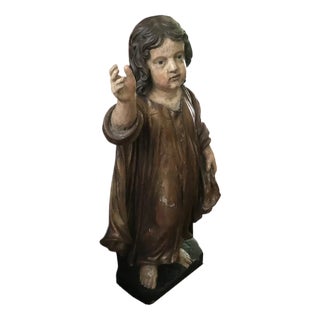 18th Century Sint Janneke Child in Polychrome and Limewood For Sale