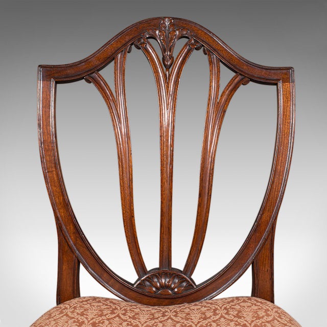 Pair of Antique Hepplewhite Side Chairs, English, Fruitwood, Hall Seat, Georgian For Sale - Image 10 of 12