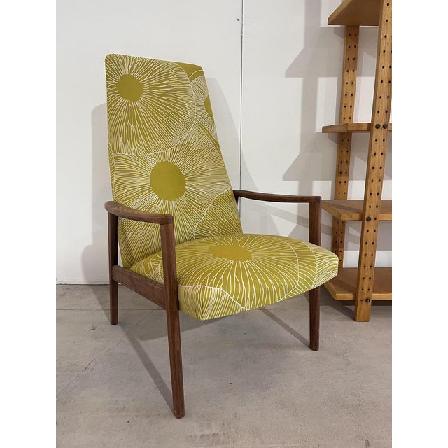 Lime Vintage Armchair with Marimekko Fabric, 1960s, Set of 6 For Sale - Image 8 of 12