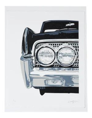 The Black Lincoln Continental Print by Dave Lefner
