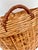 Vintage Handwoven Chinese Split Reed Tortiseshell Bamboo and Rattan Large Gathering Basket For Sale - Image 4 of 14