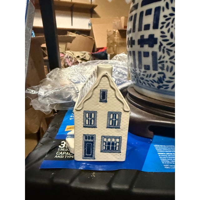 1983 Vintage Delft Blue Holland Ceramic House Ashtray Chimney Smoker Blue White For Sale - Image 4 of 6
