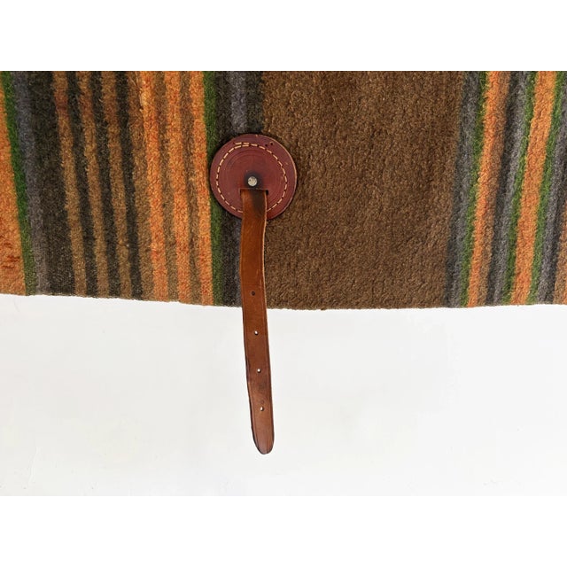 1900s Antique Striped Wool Horse Blanket For Sale In Minneapolis - Image 6 of 9