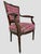 Early 20th Century French Mahogany Square Back Chair Pair Pink Velvet Magenta Purple Petit Point For Sale - Image 5 of 17