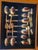 Contemporary Vintage Oneida "Golden Aquarius" Gold-Accent Stainless Steel Flatware Set With Chest For Sale - Image 3 of 3