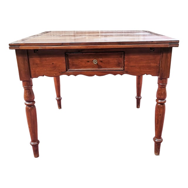 Extendable Pull-Out Table in Solid Fir Wood, Italy, 19th Century For Sale