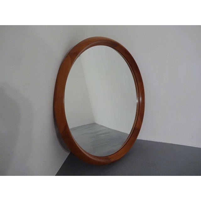 Wood Large Teak Mirror by Bernhard Pedersen for Viby J. Møbelfabrik, Denmark, 1960s For Sale - Image 7 of 13