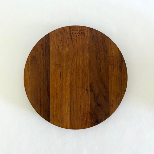 1960s Birgit Krogh Woodline Teak Cheese Board With Cover / Bowl For Sale - Image 10 of 10