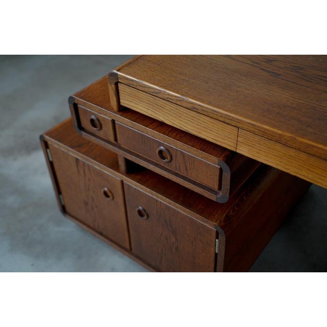 Free Standing Desk in Oak, 1970s For Sale - Image 13 of 16