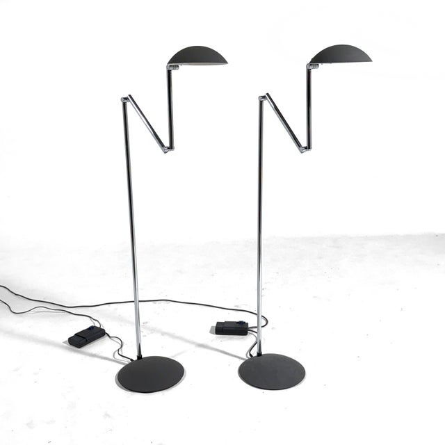 Metal Pair of Herbert H. Schultes "Orbis" Floor Lamps by ClassiCon For Sale - Image 7 of 12