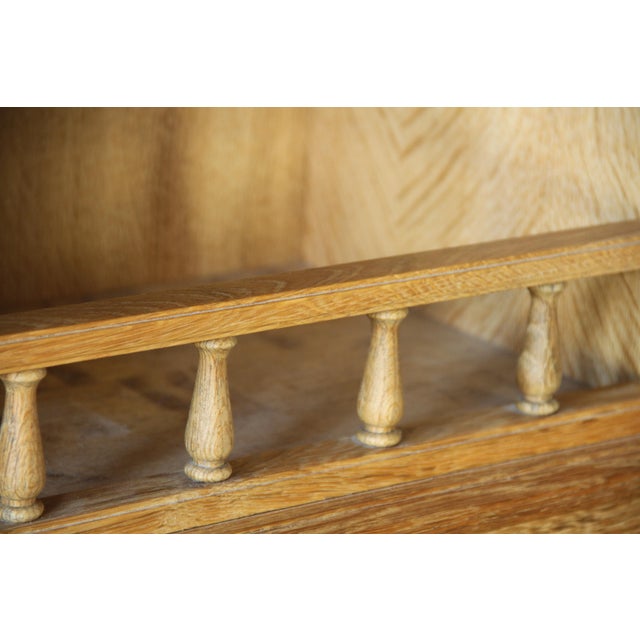 Vintage Danish Brutalist Light Oak Dining Cabinet in the style of Henning Kjærnulf, 1970s For Sale - Image 12 of 18