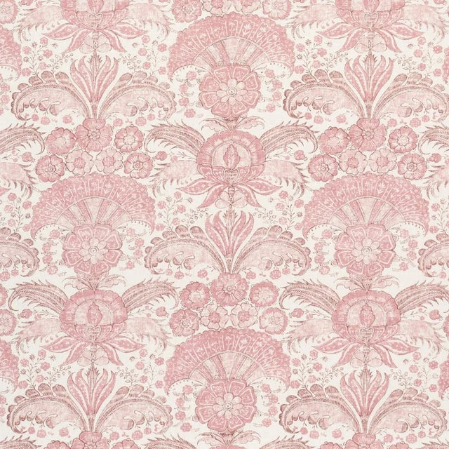 SAMPLE - Schumacher Calicut Fabric In Blush For Sale