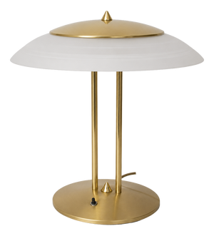 Modern Dimmable Table Lamp in Brass and Glass, 1980s