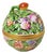 1980s Herend Hungary Bonbonniere 6214 C Reticulated Handpainted Porcelain Box Green Lattice Strawberry Finial Grandmillennial Small Vanity Decor For Sale