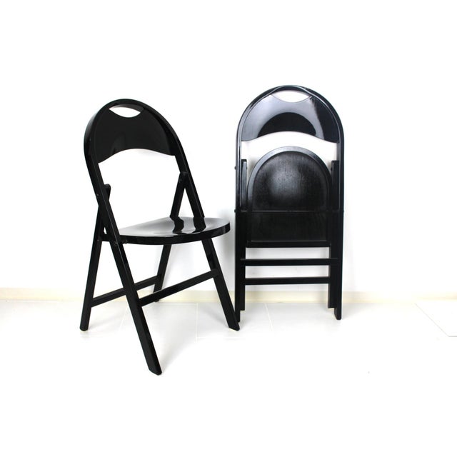 Black Tric Folding Chair by Achille Castiglioni, 1980s For Sale - Image 8 of 15